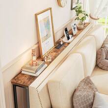 100cm Mesa Recibidor Entrada con Tomacorrientes y Puertos USB,Consola de Entrada,Muebles Consola para Sala,Bufets, Vitrinas y Credenzas,Mesa de Sofá,Barra de Café - Granate - Ver 2