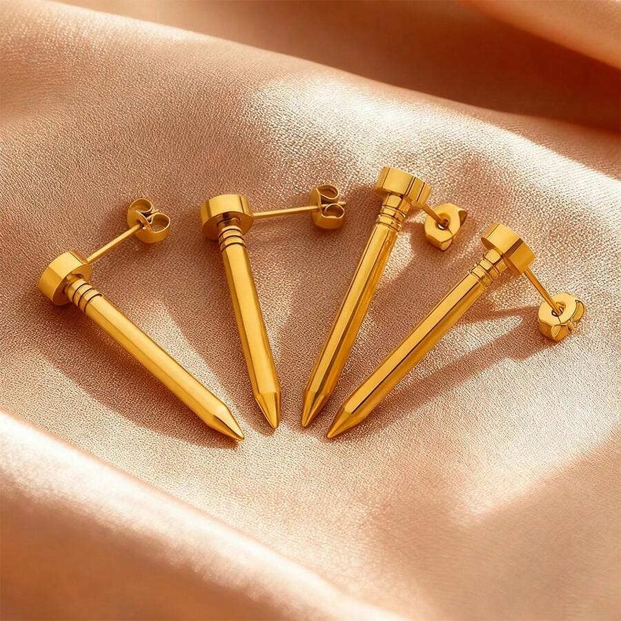 Fashionable And Stylish Screw Stud Earrings, High-Quality Stainless Steel Earrings Suitable Elegant Earrings For Women, Gifts For Women - Nail Earrings - View 1