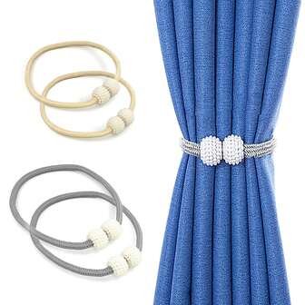 Magnetic Curtain Tie For Easy Drape Tie Decoration Curtain Fixer Curtain Ties No Tools Required - Pearl Shape Gift Birthday Graduation
