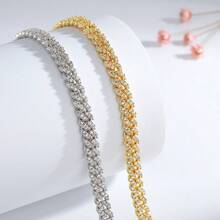 1条6毫米实心黄铜链男士手链，镶嵌冰钻锆石项链，嘻哈风格饰品 - 6mm鏈 - 查看 9