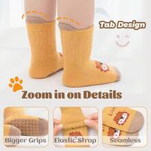 6 Pairs Anti-Slip Baby Socks For Children - Cartoon Animal Dopamine Short Socks And Mid-Length Socks. Suitable For Infants. Can Be Worn All Year Round