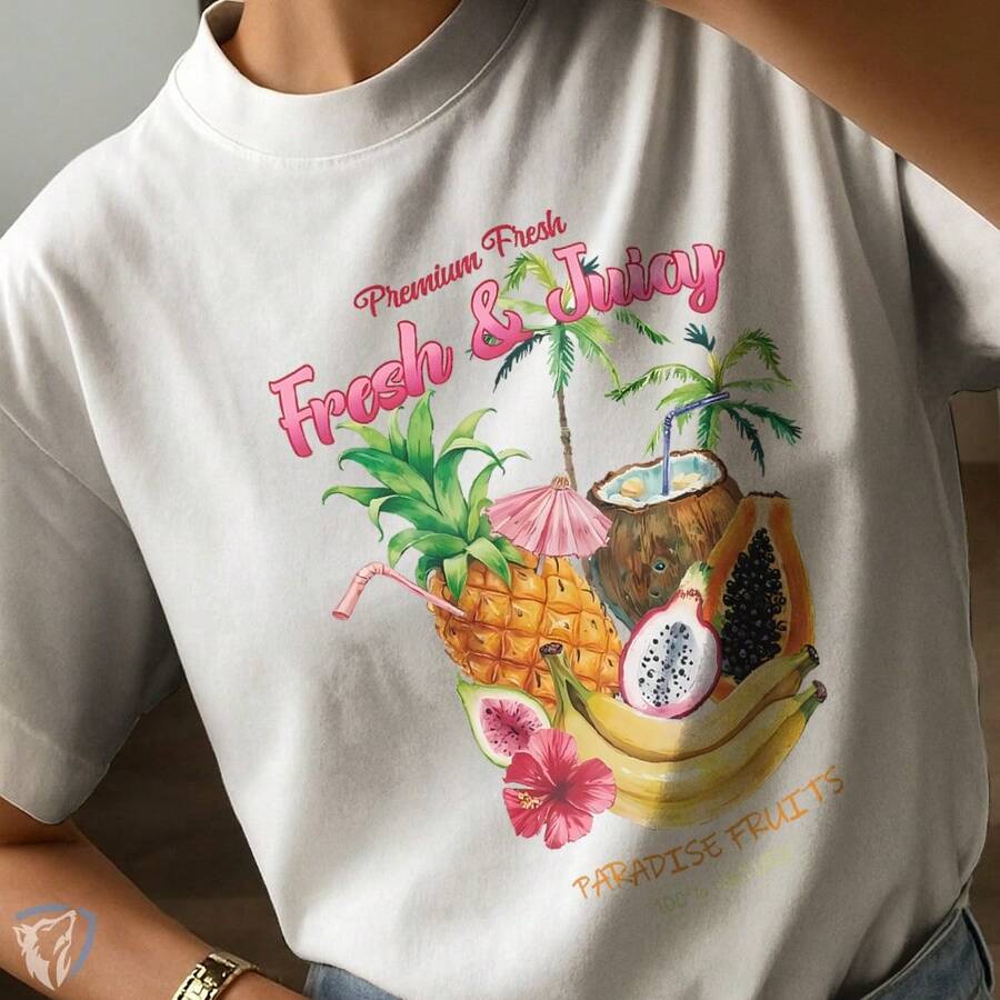 T-Shirt Feminina Paradise Fruits – Design Colorido e Aconchegante