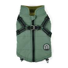 Dog Clothes Autumn/Winter Reflective Harness Back Zipper Design Pet Clothing Warm Coat Adjustable Tail Small Dog Suitable - Green - Mint Green - View 14