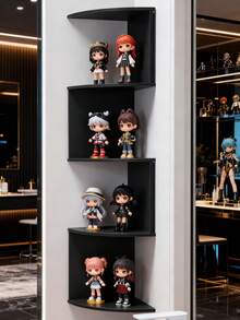 1pc Wall Mounted Corner Shelf, Bookshelf, No Drilling Required, Storage Rack For Bedroom, Living Room