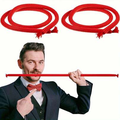 半段式柔性魔术绳 - 一端固定，可瞬间控制绳子的软硬度。适用于舞台表演、近景魔术、逃脱术和悬浮术。 - 适合初学者、魔术师、喜剧演员和派对表演者的魔术工具。