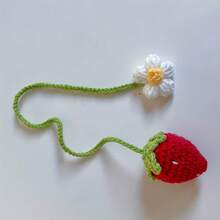 Handmade Strawberry Car Ornament - A Red And White Fruit Decoration With Green Leaves. Can Be Used As A Crochet Bookmark, Bag Charm, Or Home/Car Decoration. A Lovely Kitchen Or Car Accessory, A Gift For Women, A Strawberry Decoration, A Home Decor, Full Of Imaginative Design, Fine Stitches, Suitable For Diy Enthusiasts, Soft Yarn, Perfect For Craft Lovers. - Multicolor - View 13
