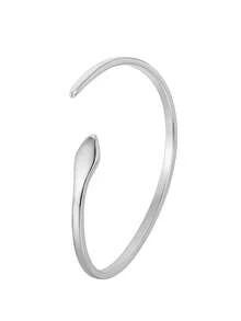 Charm-In Pulsera De Brazalete De Serpiente Brillante En Forma De Serpiente, Pulsera De Un Solo Brazalete De Trabajo Diario De Joyería De Festival Para Mujeres. - Plateado - Ver 4