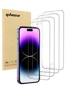 4 片钢化玻璃膜适用于 屏幕保护膜适用于 16/16 Plus/16 Pro/16 Pro Max/15/15Pro/15Plus/15Promax 生日、家人、朋友的礼物防水防震防摔防刮防指纹全覆盖 - 無色 - 查看 10