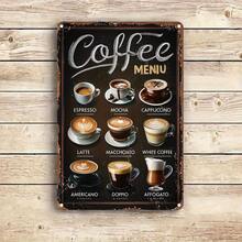 1pc Retro Coffee Dish Metal Tin Signage, Multi-Purpose Aluminum Foil Engraved Murals, English Language Decorative Signage For Homes And Gardens, Kitchens, Bars, Cafes - Multicolor - View 5