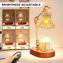 Retro Candle Lamp Warmer, Electric Candle Warmer With Timer & Dimmer, Adjustable Height Candle Light Warmer, Home Fragrance Decor Christmas Housewarming Birthday Gifts For Women - 美規A型插(110-127V) - 查看 5