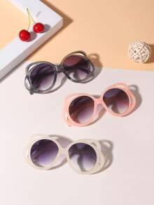 3 piezas Gafas de moda con marco hueco de mariposa para niñas de 6 a 12 años, adecuadas para salidas de vacaciones, fiestas y como regalo - Multicolor - Ver 10