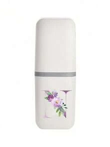 Estojo Portátil para Escova de Dentes com Estampa Floral Roxa A-Z, Mantenha sua Escova de Dentes Limpa e Pronta para Levar! Porta-Escovas de Dentes de Viagem, Tampa Portátil para Copo de Escova de Dentes, Adequado para Viagens, Camping, Viagens de Negócios e Escola, Copo Multiuso para Escova de Dentes, Copo de Lavagem de Viagem, Kit de Armazenamento de Escovas de Dentes e Artigos de Higiene, Caixa de Armazenamento Minimalista para Artigos de Higiene, Itens Essenciais de Viagem, Acessórios de Banheiro, Itens Domésticos e Suprimentos de Armazenamento