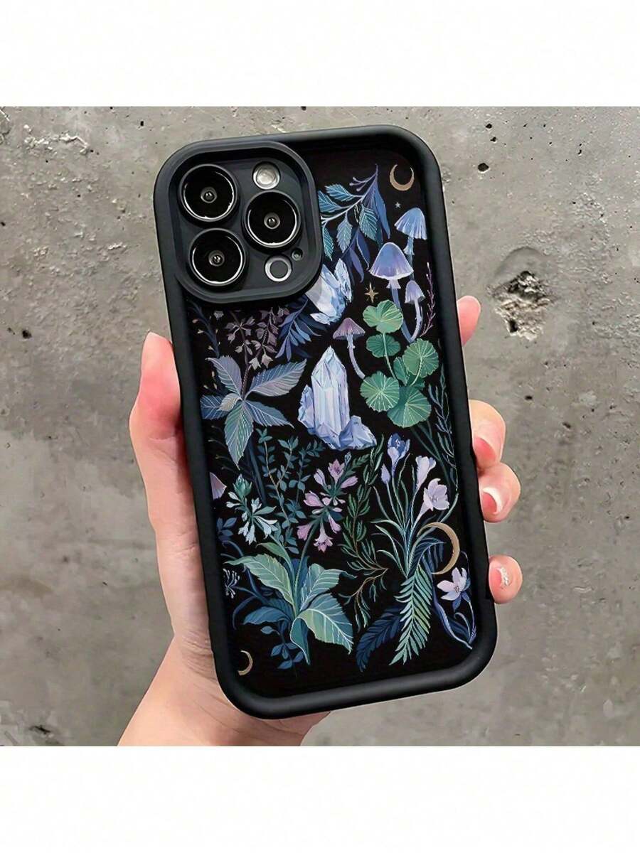 Teléfono de color con diseño de madera y hongos, resistente a los golpes, compatible con varios modelos, incluye versiones Pro y Pro Max. - Multicolor - Ver 1