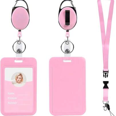1 Pc Sliding ID Badge Holder With Clear Window ID Card Protector For Office School Vertical ID Badge Holders For Students Great Gift For Women Staff Student Card Wallet Bags Ladies Sling Sling Bag Women