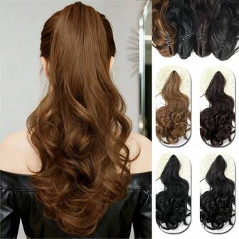 Extensiones de cabello con coleta rizada con clip - Fibra sintética, fácil de usar, adecuado para uso diario. Artículo de alta para Navidad y estilo coreano