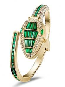 New Creative Cobra Full Rhinestone Open Bracelet Watch European And American Fashion Personalized Women's Bracelet Watch