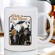 The  TV Series Inspired Mug - 11 Oz Ceramic Coffee Mug With Insulated Base, Spill-Proof Design And The  Theme (Mulder And Scully, Truth Is Out There) - Unique Gift For Fans, Hand Wash Only, Suitable For Office, Home, Travel Use - Ideal For Christmas, Valentine's Day, Birthdays, Independence Day - Tennessee Whiskey Style, Wide Mouth Design, Non-Slip Base - Must-Have For Whiskey Enthusiasts - 白色-11盎司 - 查看 9