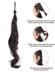 Dos piezas de cabello sintético trenzado, de aproximadamente 18 pulgadas de largo, adecuadas para uso diario. - Multicolor - Ver 7