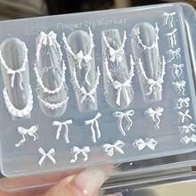 1个高透明度3D裙子硅胶模具 - 花卉蕾丝和蝴蝶图案DIY工艺模具，适用于树脂饰品、手机壳装饰、美甲 - 优雅长方形设计