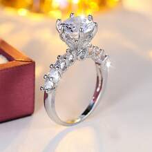 Moissanite Wedding Ring Elegant Engagement Wedding Anniversary Ring Jewelry With Gift Box