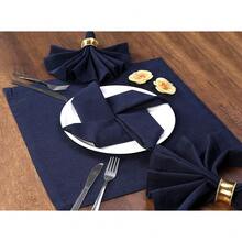 12-Pack 1OO% Cotton Dinner Napkins 18 By 18-Inch Soft Absorbent Comfortable - Ideal For Events And Regular Use - Navy,18x18EveryDayNapkin,Navy - Navy - 查看 6