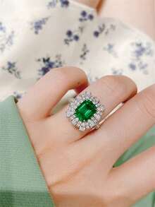 1 Chiếc nhẫn Cubic Zirconia thanh lịch dành cho nữ dùng để trang trí tiệc cưới, kỷ niệm ngày đính hôn, quà tặng ngày lễ tình nhân - 1 # - Xem 3