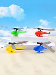 1/2/6PCS 360° Rotating Hand-Pull Wire Flying Helicopter Toy For Kids, Outdoor Sports Airplane Model, Bulk Party Favors, Goodie Bag Stuffers & Classroom Prizes For Boys 3 4 5 6 Year Old Christmas Stocking Suffers, New Year, Back To School Supplies, - Multicolor - View 5