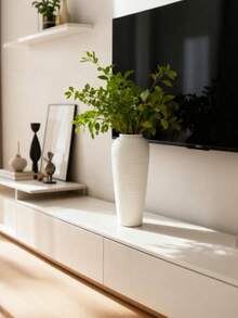 1pc Black & White Textured Decorative Vase, Imitation Ceramic Vase, Modern Matte Tabletop Vase (3 Sizes), Striped Texture Faux Ceramic Decorative Bottle, Suitable For Living Room, Entryway Cabinet, Coffee Table, Bedroom Nightstand, Bookshelf, Cafe Corner, Studio Display, Luxury Clothing Store Display, Wedding Reception Area, Party Decor, Can Be Paired With Floral Arrangements, Dried Flowers, Eucalyptus, Wheat Stalks, Fresh Flowers, Roses, Lilies, Artificial Plants, Nordic Style Greenery - Multicolor - View 8