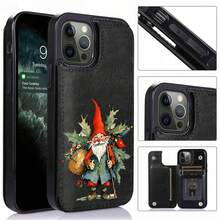 Funda para móvil con diseño navideño de Papá Noel. Compatible con teléfonos ,  17,  16 Pro Max,  15 Pro Max,  13 y  12. Fabricada en TPU para una protección eficaz contra golpes y caídas. Un regalo ideal para familiares, amigos, seres queridos, parejas y para Navidad. - Negro - Ver 5
