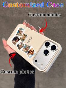 1pc Customized Cute Pet Dog Interactive Multi-Photo Design Phone Case Protective Cover Suitable For S22 S23 S24 S25 Ultra A13 A14 A15 A16 A53 A54 A55 A56 A05 A04 - Khaki - View 4