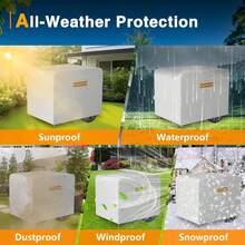 Generator Cover, 32L 24W 24H Heavy Duty Waterproof 420D -Weather Generator Cover With Storage Compatible With Most Generators 5000-10000 Watt (Gray) - Gray - View 9