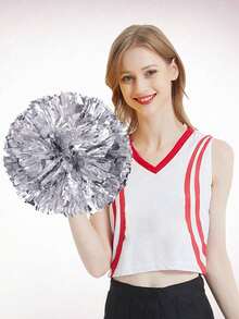 Pompones de animadora, pompones de baile de animadora de 4 dedos con cintas, flores de mano de animadora para eventos deportivos, partidos de fútbol y baloncesto, actuaciones de danza, accesorios de espíritu de equipo, perfectos para festivales y fiestas festivas - Color/estilo aleatorio - Ver 8