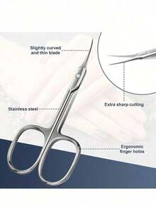 Russian Professional Nail Clipper, Cuticle Removal, Stainless Steel Foot Care Tool, Eyebrow, Eyelash, Nose Hair Trimmer, Nail Art Tools, Cuticle Cutter - Bạc - Xem 3