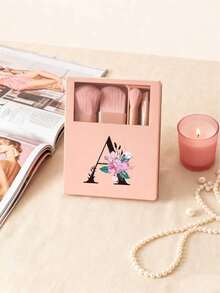 Set di pennelli cosmetici portatili color pelle con specchi, stampa floreale con lettere da A a Z, set di pennelli per trucco con setole morbide, pennelli da viaggio per il trucco con scatole a specchio, penne cosmetiche multifunzione mini, pennelli per fondotinta, pennelli per ombretti, strumenti per principianti per la bellezza, set di organizer per il trucco, rastrelliera per il trucco, include pennelli cosmetici, regali convenienti per ragazze, set di strumenti per il trucco, forniture da viaggio portatili, articoli da viaggio necessari, set di pennelli completo, set di pennelli per il trucco, kit di trucco completo, set di pennelli, set di pennelli per il trucco, set regalo per il trucco