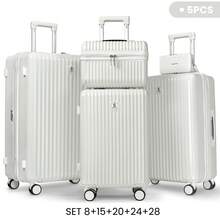 可扩展行李箱套装，斜挎包，轻便旅行伴侣，配备静音万向轮、TSA海关锁、多种尺寸可选、100% PC硬壳和铝合金拉杆，20英寸、24英寸、28英寸可选，另配拉链袋和8英寸铝合金袋。单箱或套装可选。行李箱、拉杆箱、万向轮行李箱、旅行箱、硬壳行李箱、登机箱、带轮行李箱、男士旅行必备、女士旅行必备、度假旅行、商务旅行必备、大容量旅行必备、旅行配件、旅行收纳包、旅行用品。