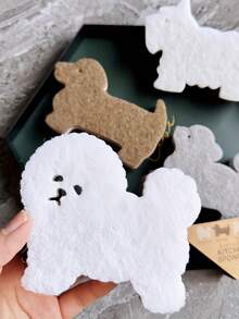 4 buc burete de spălat vase, lavetă abrazivă, burete de curățare a bucătăriei, burete compozit de spălat vase cu trei straturi, formă drăguță de câine, cadou perfect interesant