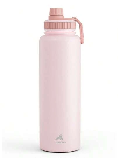 Powcan Bình nước thể thao cách nhiệt bằng thép không gỉ 40oz có vòi và nắp quai, bình miệng rộng, thép không gỉ hai lớp, thiết kế chống rò rỉ, thích hợp cho thể thao, hoạt động ngoài trời, du lịch, trường học và văn phòng