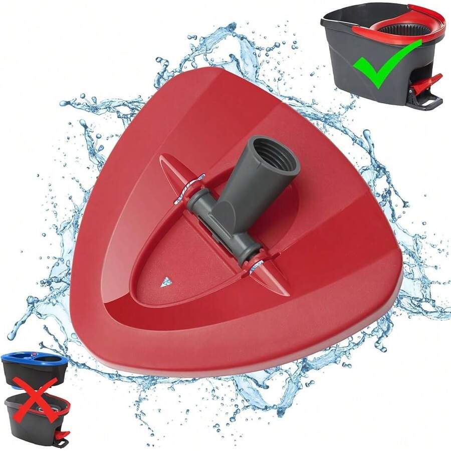 Spin Mop Replacement  Base Compatible With O-Cedar EasyWring 1-Tank System Mop Rotating Triangle Mop  Cover Replacement Rotating Mop Base Plastic Base For Spin Mop Accessories, Red - Mặc định - Xem 1