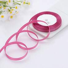 1 Roll Of 0.6cm/4cm Wide Satin Ribbon Bow Making For Cake, Baking & Crafts, Back To School Valentine Day - Lilac Purple - View 6