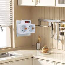 CILIA 1/2个二合一欧标转换插头，带2个德标插头，欧标转德标插头，带开关，16A 250V 3500W，白色，适用于家庭、旅行、办公用途