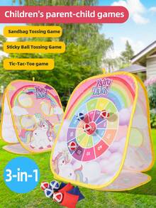 3-In-1 Throwing Toy Set, Includes Beanbag Toss Game, Suitable For Parent-Child Interaction, School Sports Activities, Birthday Party Games, Sports Development Toys, Interactive Toys For Kids, Christmas Gift For Boys And Girls - Multicolor - View 3