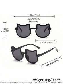 一套3副，适合4-8岁女孩，糖果色可爱猫耳休闲猫眼时尚眼镜，适合假日郊游、节日礼物和派对佩戴。 - 彩色 - 查看 8