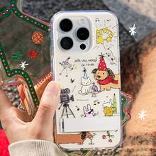 17Pro/16e/15pro/14/13/12/11 Plus// Phone,Cartoon &,Cute Cartoon &Festive Style,Gifting, New Year Parties, Daily Street Style & Autumn/Winter Tech Accessory Crystal Clear White Light IND|Animal Party|Folding Stand|Gift| Suitable 11 12 13 14 15 16 17 Pro. Accessories - 混合顏色 1 - 查看 9