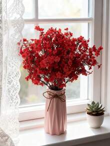 1/80 Bundle Artificial Baby's Breath Flower Bouquet, Suitable For Spring Decor, Wedding Decor, Home Decor, Kitchen, Restaurant, Bedroom, Bathroom, New Year Decor, Vase Decor, Outdoor Garden - Red - View 8