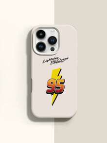 1pc Fashionable Minimalist Numeric Lightning Slogan Pattern Liquid Silicone Shockproof Soft Phone Case, Compatible With Apple 11/12/13/14/14Plus/15/15Plus/16/16Plus/17/17Pro - Multicolor - View 1