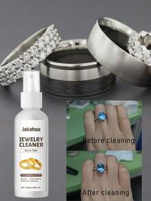 Jakehoe 100毫升/3.38液量盎司珠宝清洁剂，适用于手表、钻石戒指、珠宝表面去污、清洁、增亮和保养，多材质温和去污、清洁、增亮、日常护理，也适用于艺术、手工艺和缝纫/串珠和珠宝制作/珠宝制作抛光和抛光清洁。