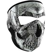 ZANheadgear Máscara de Neopreno, Camuflaje del bosque, Woodland(Calavera en blanco y negro, brillante) - Multicolor - Ver 1
