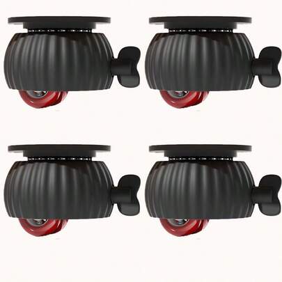 4-Piece Set With Lockable Swivel Casters, Self-Adhesive Furniture Wheels, 360° Silent Rotation | Mirror-Finish Metal Load-Bearing Wheels | Allows Sofa/Cabinet Movement Without Drilling, Making Relocation Easy
