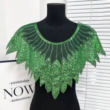 Corpetto in rete ricamato pesante con paillettes e applicazioni di perline, abiti da donna, costumi da performance, abiti, accessori in pizzo - Multicolore - Visualizzare 4