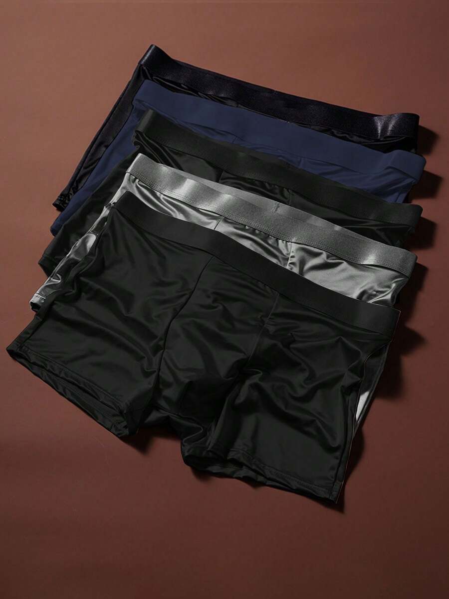Bộ 5 quần lót nam - Quần lót boxer thoải mái, mềm mại, thời trang, quần lót lụa lạnh thể thao